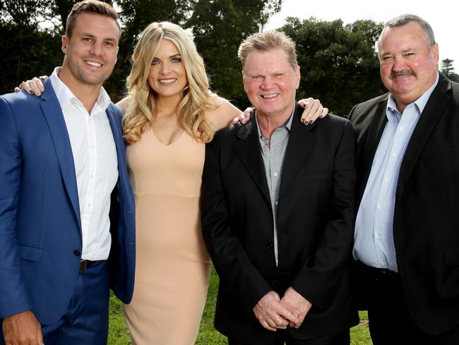 The Channel Nine Footy Show crew Beau Ryan, Erin Molan, Paul Vautin and Daryl Brohman. Pic: Gregg Porteous