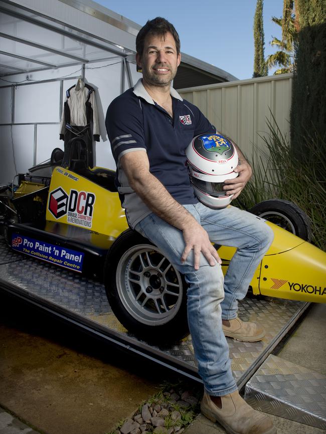 Reigning SA Formula Ford category champion Paul Di Biase ahead of this week’s racing at The Bend. Picture: Naomi Jellicoe