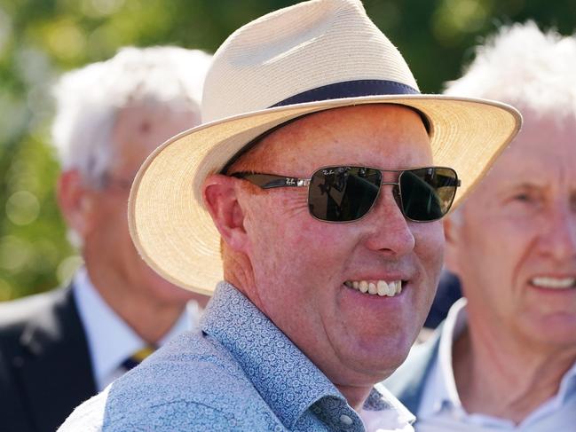 Trainer of Harbour Views, Matthew Williams, is seen after victory in Race 6, the Mcc Country Series Heat 6, during the Geelong Cup Day at Geelong racecourse in Melbourne, Wednesday, October 24, 2019. (AAP Image/Michael Dodge) NO ARCHIVING, EDITORIAL USE ONLY