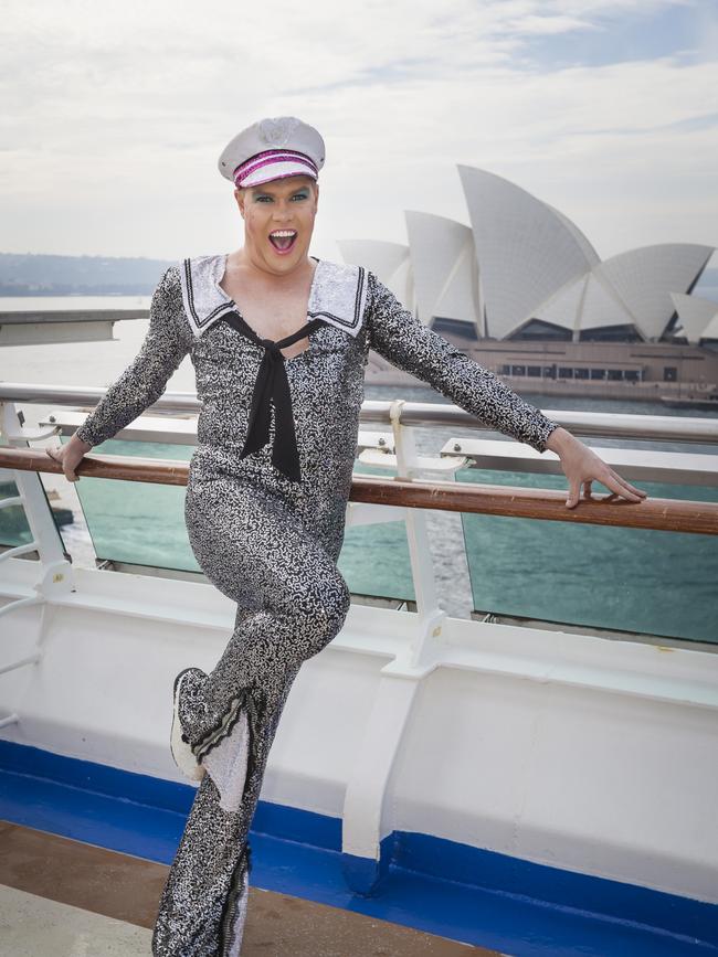 Hans the German, aka Matt Gilbertson, on board a cruise ship in January, 2022. Picture: Charles C. Meyer