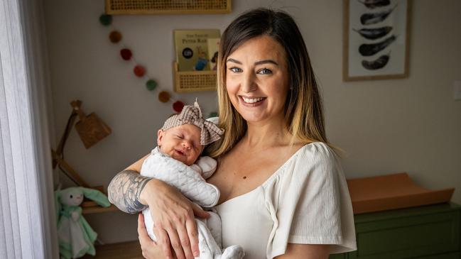 Baby Evelyn is a fighter if you ask mum Nicole Frensch. Picture: Tom Huntley