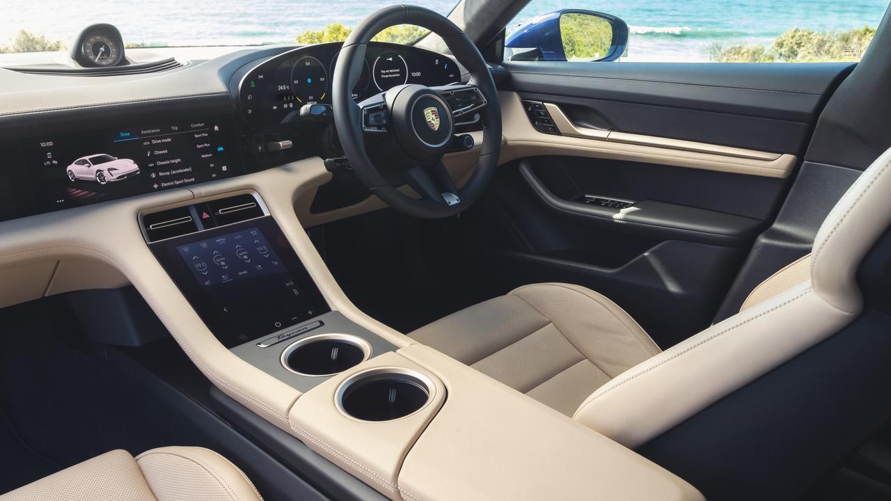 The interior is plush and hi-tech.