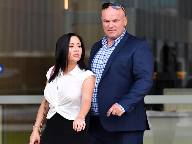 Ivan Tesic leaves court with his partner. Picture: AAP Image/Darren England