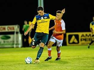 ON THE BALL: South West Queensland Thunder defender Federico Brusaca sends the ball down field. Picture: DSL Photography