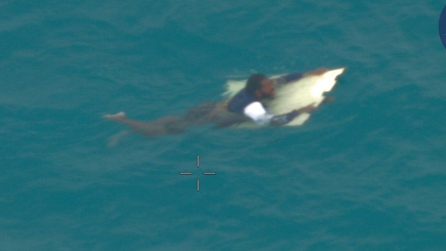 Adea Wallington Tabuai, 31, who clung to a piece of wood for 24 hours after his dinghy capsized in shark and croc infested waters was rescued by Australian Maritime Safety Authority (AMSA) and Queensland Water Police Picture: Australian Maritime Safety Authority