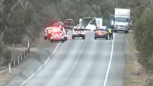 Three people have died in a collision between five vehicles on the Western Highway in Armstrong. Picture: ABC News