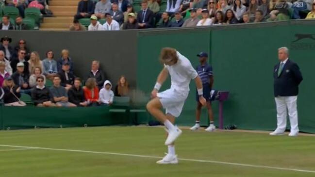 Rublev rages at himself again in Wimbledon loss