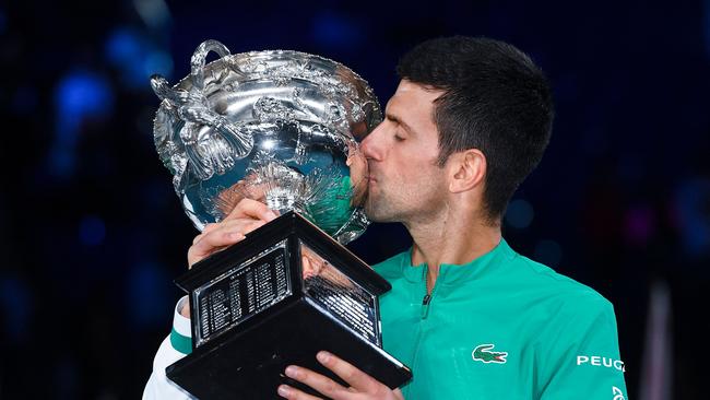 Novak Djokovic is in serious doubt for the 2022 Aus Open. Picture: William West/AFP