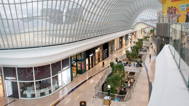 Melbourne’s empty Chadstone shopping centre. The shares of its owner, Vicinity, show the extent of the fall in stock market retail property values. Picture: Tony Gough