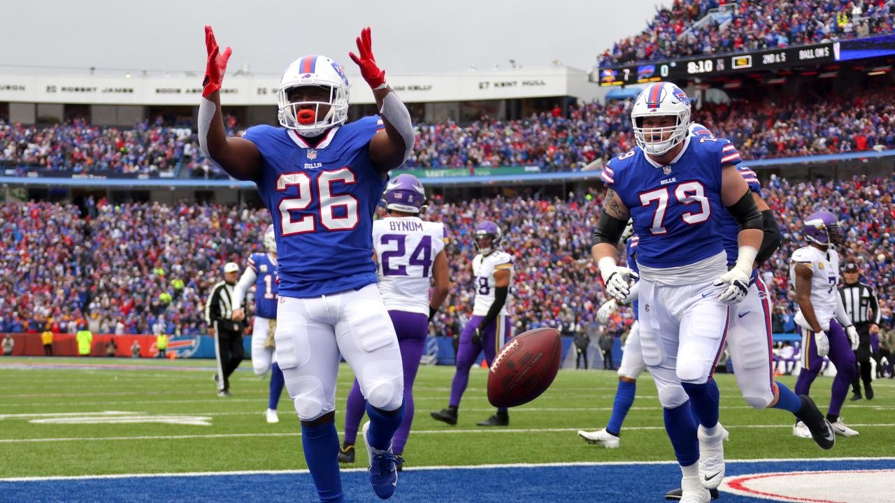 Josh Allen Hurdle: The Bills quarterback goes airborne against the  Minnesota Vikings.