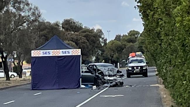 A woman has died after crashing into a parked truck on Kororoit Creek Rd. Photo: Athos Sirianos