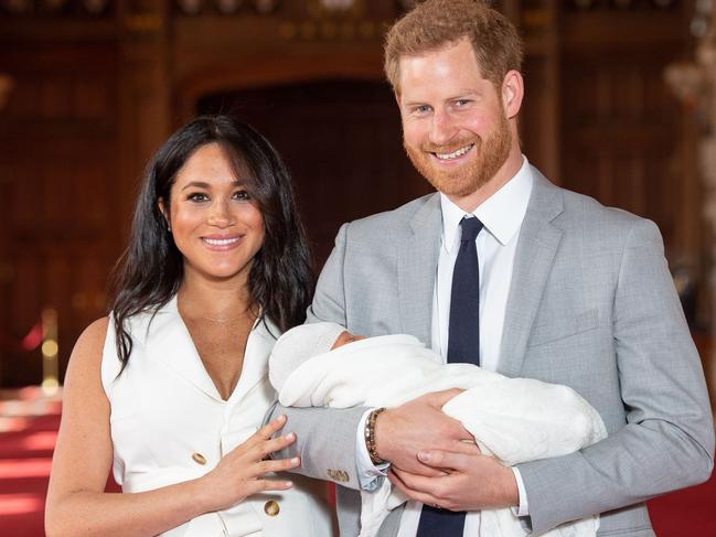 The royals with baby Archie, who was born in May. Picture: AFP