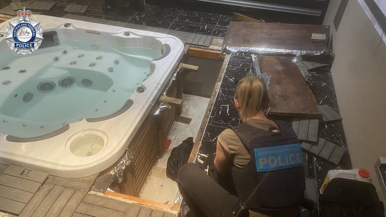 Police sat they found him in a secret compartment under a spa on the back patio. Picture: AFP