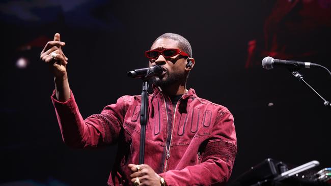 Beyond the lovebirds, there are novelties on Usher’s halftime show performance from which song he’ll be performing first to special guest performers. Picture: Getty