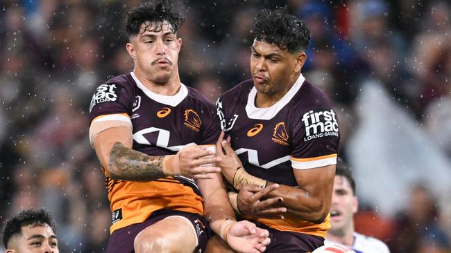 NRL 2023 QF Brisbane Broncos v Melbourne Storm - Kotoni Staggs Selwyn Cobbo NRL PHOTOS