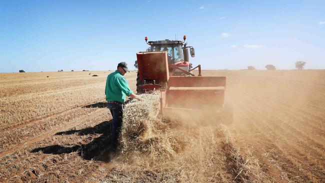 Deposit dips: Drought forced some grain growers to bale their crop, leaving less money going into farm management deposits during the past year.