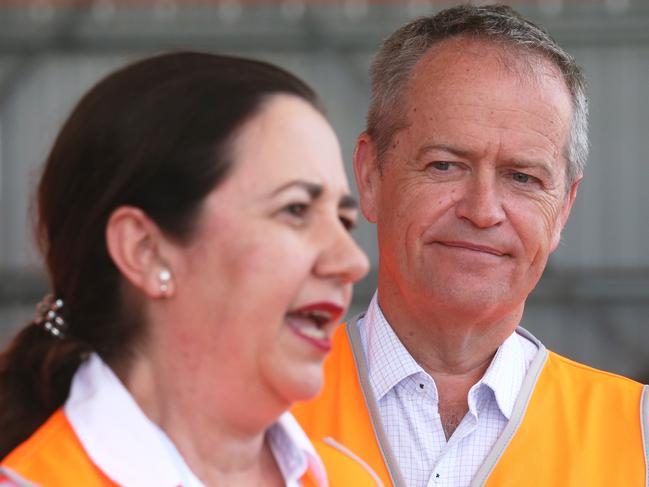 Premier Annastacia Palaszczuk with federal Opposition Leader Bill Shorten earlier this year