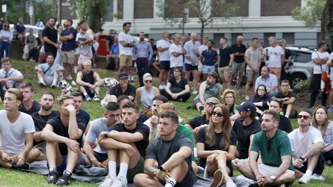 Hundreds gather for the vigil of Jesse Baird and Luke Davies. Picture: Bianca Farmakis/The Australian