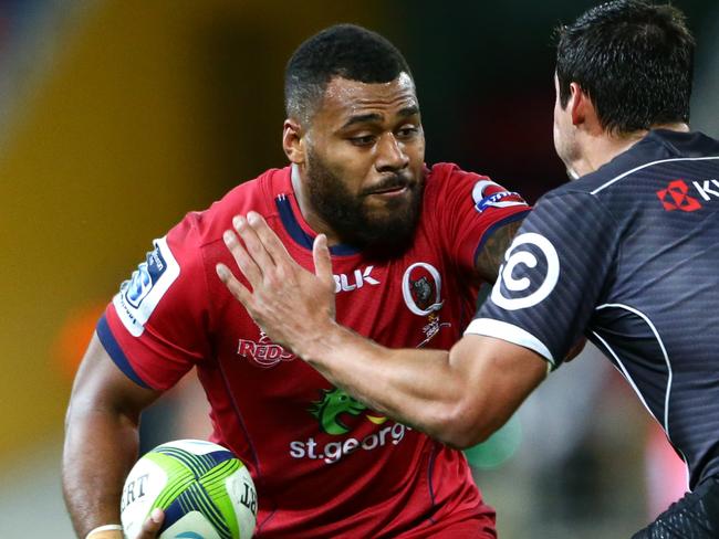 Samu Kerevi of the Reds during the Super Rugby match between the Queensland Reds and the Sharks. Pic Darren England.