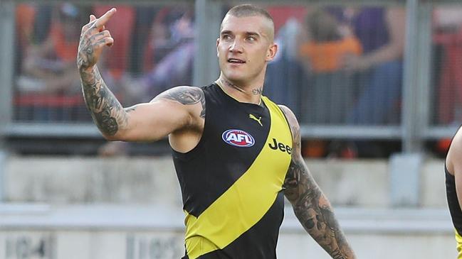 Richmond’s Dustin Martin had a tough day. Pic: Getty Images