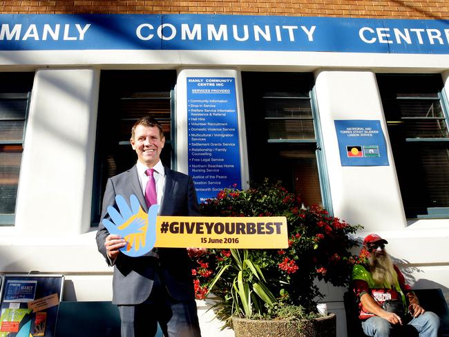 Premier Mike Baird at the Manly Community Centre.