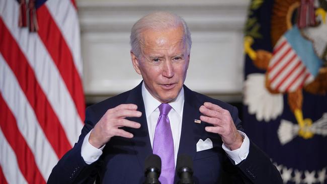 Joe Biden denies his policies will cost jobs, saying more will be created in renewable energy than lost in traditional fossil fuel industries. Picture: AFP