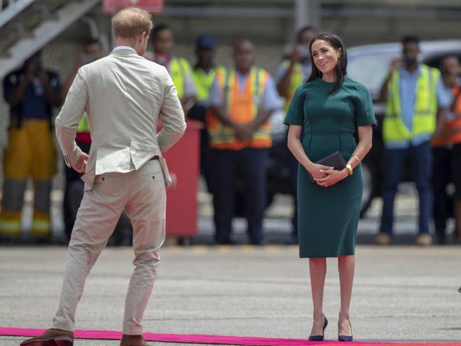 A candid moment between the royal couple. Picture: Getty