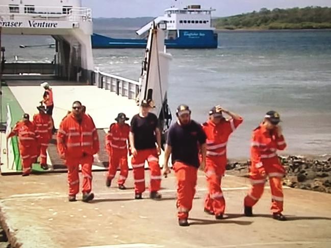 Police return to Hervey Bay after the search. Picture: Ten News