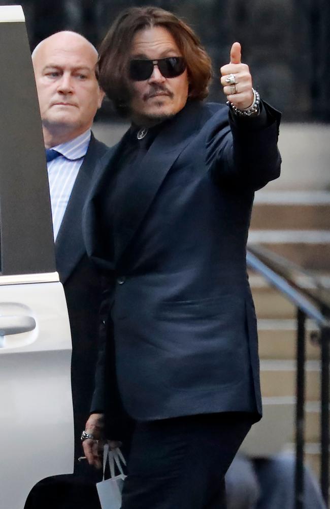 Johnny Depp has been putting on a show for the paparazzi. Picture: AFP