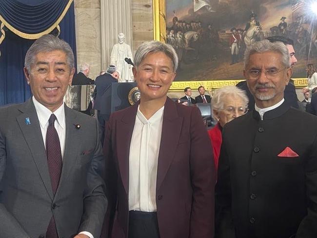 21/01/2025: Australian Foreign Minister Penny Wong joined joined Quad Foreign Ministers including Minister of Foreign Affairs of Japan Takeshi Iwaya (2nd L) and Indian External Affairs Minister Dr. S. Jaishankar (R),  at President Trump’s inauguration in Washington D.C. Picture: X