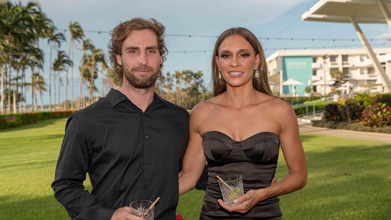 Nichols Medal winner Dylan Landt and Stephanie Long at the 2022-23 NTFL Nichols Medal Night. Picture: Pema Tamang Pakhrin