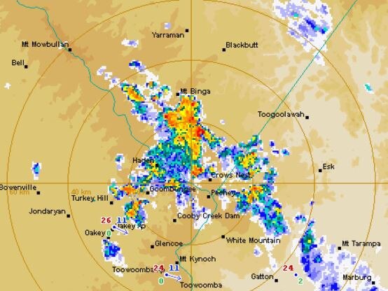 Storms are likely to continue across the South East on Sunday. Photo: BoM