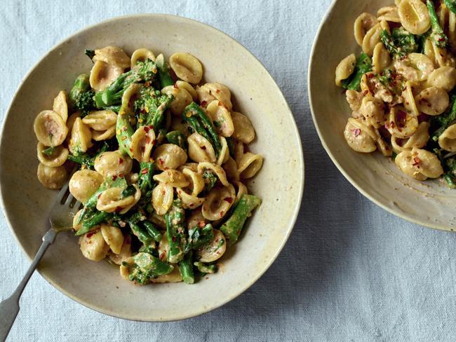 EMBARGO FOR TWAM, 15 MARCH 2025. FEE MAY APPLY. Broccoli and Walnut Orecchiette from The Food for Life Cookbook: 100+ Recipes Created with Zoe, by Tim Spector, published by Penguin Random House. RRP $59.99. Photo: Issy Croker