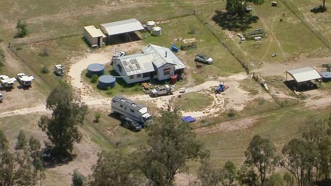 The Trains’ property where the murders took place. Picture: 9News