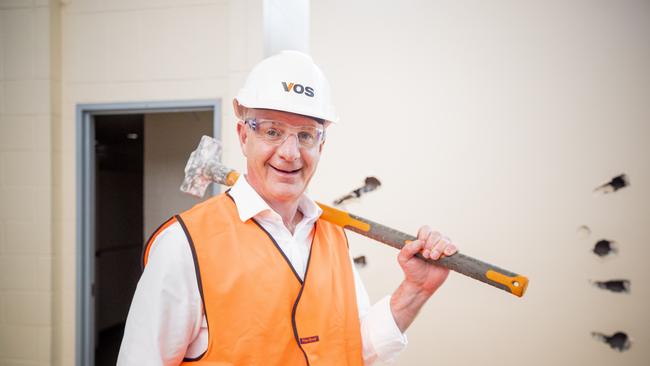 Premier Peter Gutwein at the DEC to announce the commencement of building works. Picture: Richard Jupe