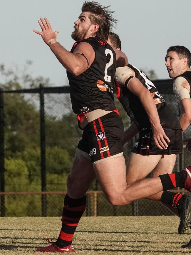 MPFNL: Action from the clash between Frankston Bombers and Dromana. Picture: Valeriu Campan