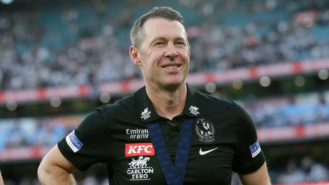 MELBOURNE, AUSTRALIA - SEPTEMBER 30: Craig McRae, Senior Coach of the Magpies is seen after the 2023 AFL Grand Final match between the Collingwood Magpies and the Brisbane Lions at the Melbourne Cricket Ground on September 30, 2023 in Melbourne, Australia. (Photo by Russell Freeman/AFL Photos via Getty Images)