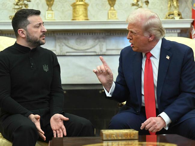 US President Donald Trump and Ukraine's President Volodymyr Zelensky meet in the Oval Office of the White House in Washington, DC, February 28, 2025. Zelensky on February 28 told Trump there should be "no compromises" with Russian President Vladimir Putin as the parties negotiate to end the war after Moscow's invasion. (Photo by SAUL LOEB / AFP)