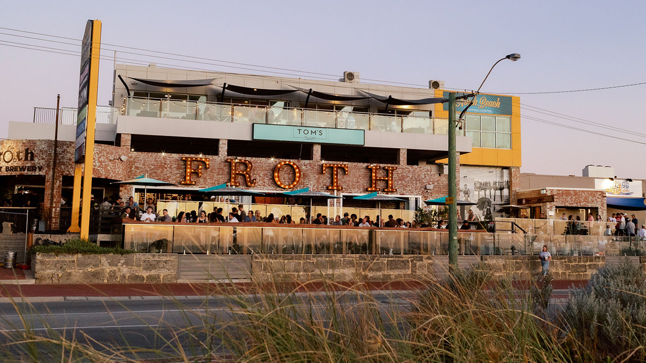 <h2>Froth Craft Beach, Perth, WA</h2><p>With wildly popular outlets in Exmouth and Bunbury, <a href="https://frothcraft.com/" target="_blank" rel="noopener">Froth Craft Brewery</a> knows how to pull together a beer-fuelled good time. Their first venue in Perth has just opened in the northern suburbs, pulling 16 of their own house brews plus a rotation of guest drops. On the food front, it&rsquo;s all about simple delicious pizzas. On the fun front, keep an eye out for live music, and time your visit to catch the best sunsets in the west.</p>