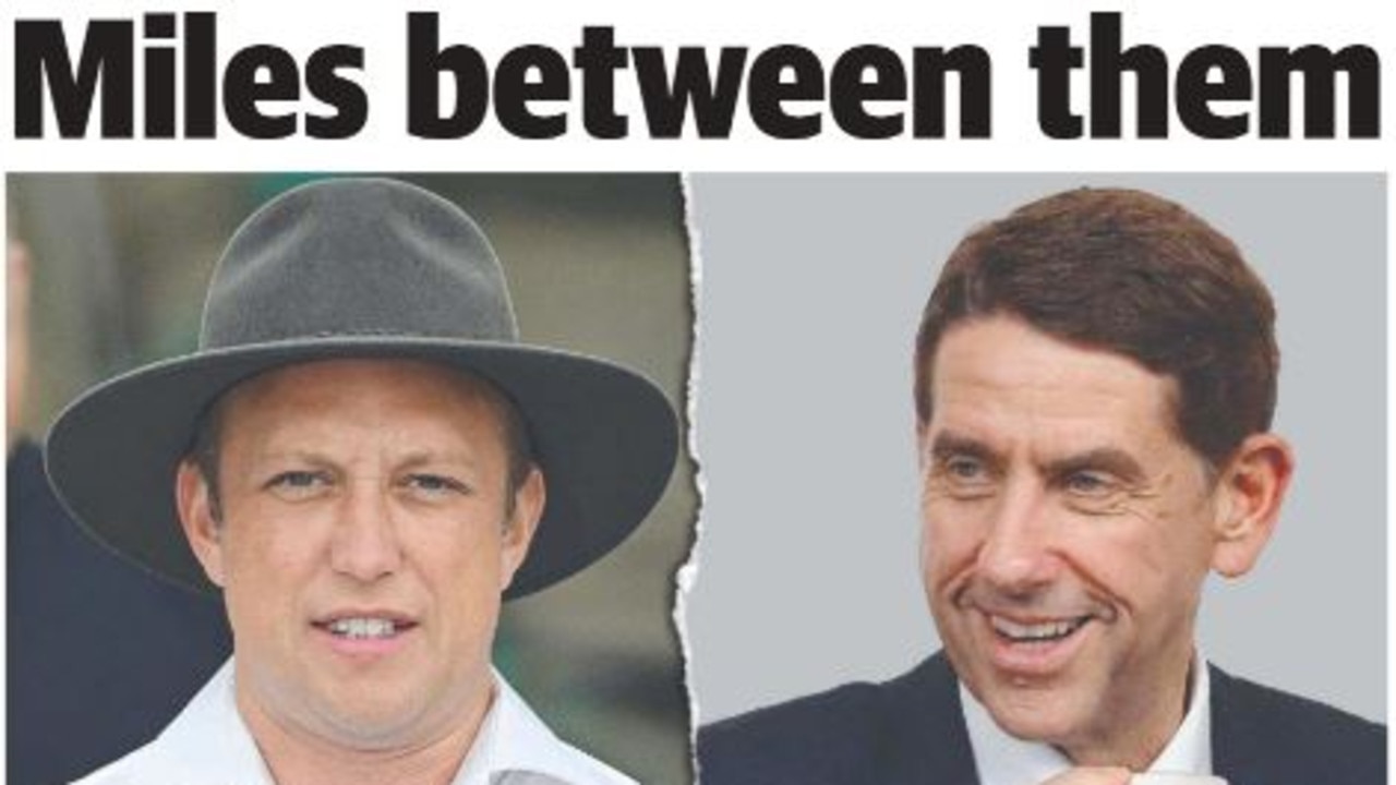 The Courier-Mail earlier reported on the Treasurer, right, distancing himself from the Deputy Premier's comments.