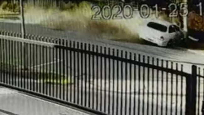 Still from CCTV footage of a car crash in Boronia in January, 2020. Picture: Supplied