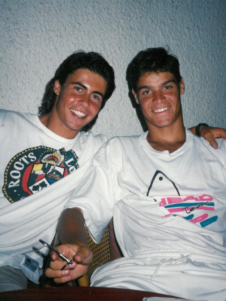 Josh Frydenberg sporting a mullet hairstyle during his tennis playing days