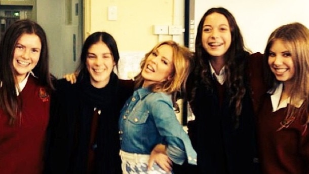 Kylie Minogue paid a visit to her old high school in Camberwell in 2014. Picture: Instagram