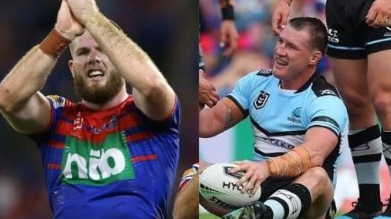 Lachlan Fitzgibbon reacts to Paul Gallen's dropped ball.