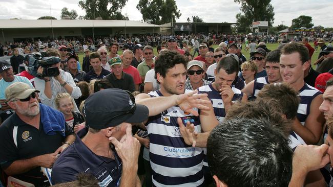 Brendan Fevola was a massive drawcard when he made his debut for Yarrawonga at Easter in 2012. Picture: Yuri Kouzmin