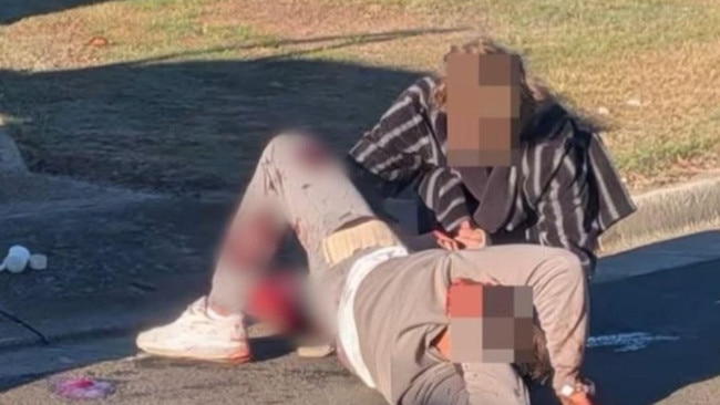 A man was found on the road with a gunshot wound following a car crash.