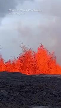 Mauna Loa lava fountains measured at 148 ft (45 meters)