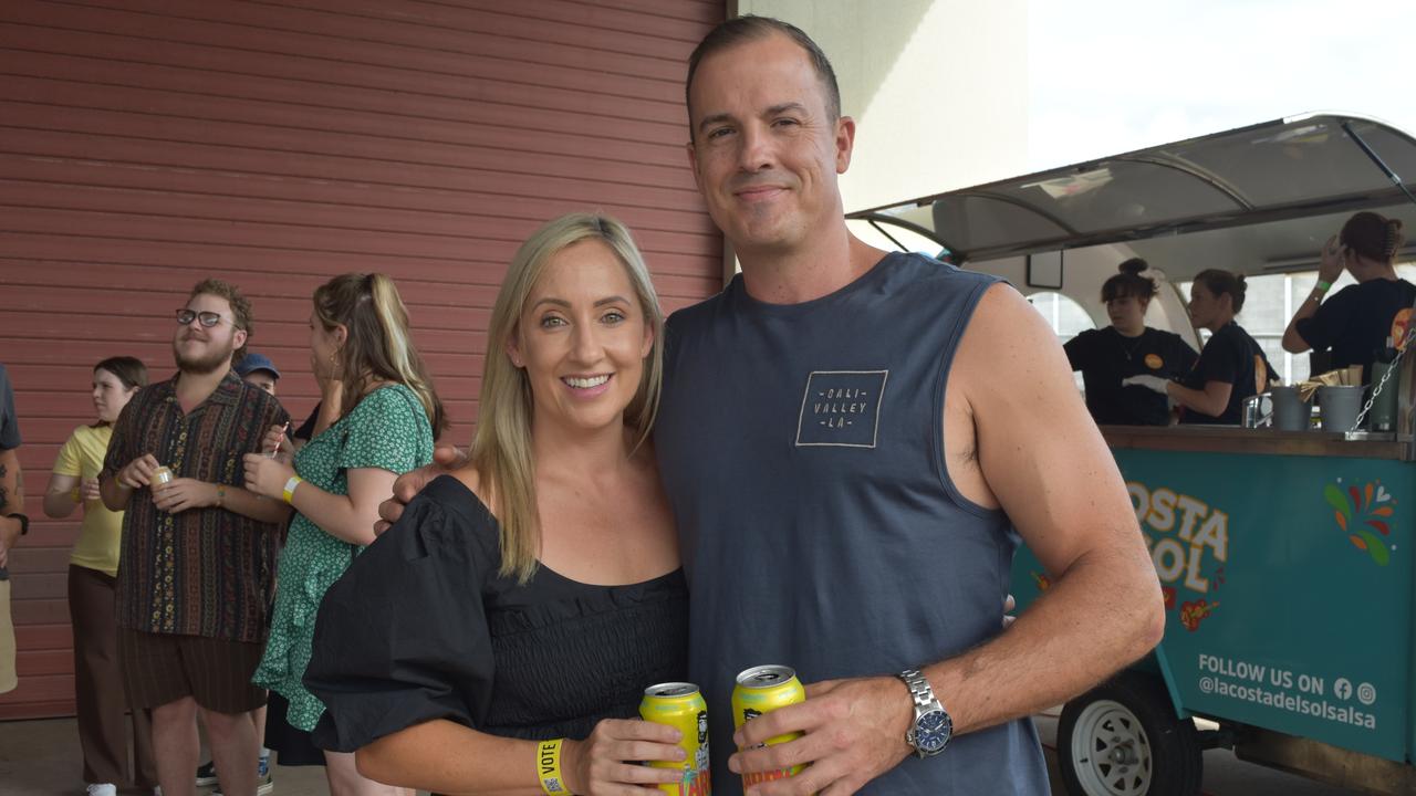 Matt Lawrence and Rachael Anderson at Your Mates Beer Day Out in Warana on December 10, 2022. Picture: Sam Turner