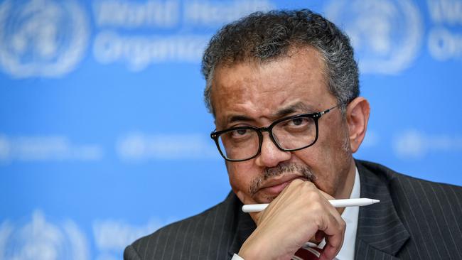 World Health Organisation (WHO) Director-General Tedros Adhanom Ghebreyesus. Picture: AFP