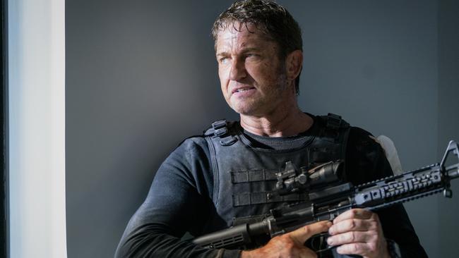 Gerard Butler in a scene from the movie Angel Has Fallen. Supplied by Roadshow Films.